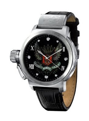 Christian Audigier Winged Crown ETE-104 Silver Dial