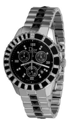 Christian Dior Unisex CD11431EM001 Christal Chronograph Diamond Black Dial
