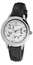 Christina Design London Big Earth Quartz with White Dial Analogue Display and Black Leather Strap 305SWBL