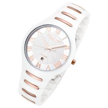 Cirros Milan by Rougois Empire Series White with Rose Gold Trim Ceramic