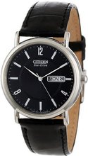 Citizen BM8240-03E "Eco-Drive" Stainless Steel and Black Leather Strap