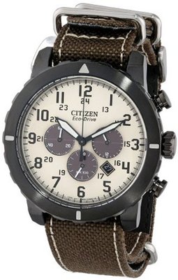 Citizen CA4095-04H Military Analog Display Japanese Quartz Brown