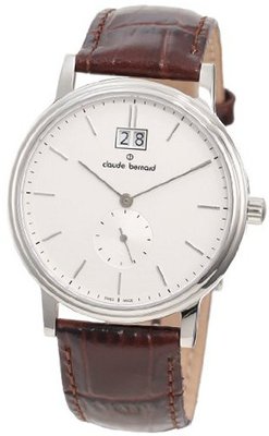 Claude Bernard 64010 3 AIN Classic Gents Silver Dial Brown Leather Date