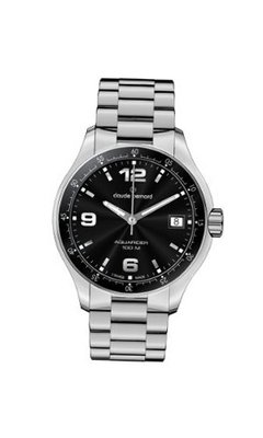 Claude Bernard 70169 3 NIN Aquarider Black Dial Stainless Steel Date