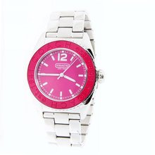 Coach Boyfriend Andee Collection Hot Pink Dial SS Bracelet 14501380.
