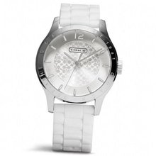 Coach Maddy W6000 Stainless Steel Silicone Rubber Strap White
