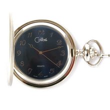 Colibri Swiss Collection Hunting Case Silvertone Pocket Blue Dial PWS096114Z SALE