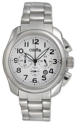 Condor Classic Chronograph Stainless Steel Date White Dial CWS109