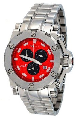 Corvette #CR220-M Stainless Steel Red Dial Swiss Chronograph