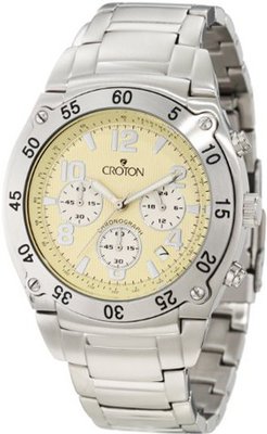 Croton CC311310SSPA Chronomaster Chronograph Yellow Textured Dial Stainless Steel