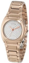 Croton CN207315INRG Czarina Paved White Diamond Dial Rose Gold Tone Ion-Plated Stainless Steel