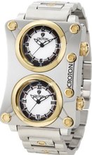 Croton CN307361SSYL Industrial Dual Time White Dial Two Tone Stainless Steel