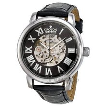 Croton Imperial Stainless Steel Skeleton Automatic Leather CI331072BSSL