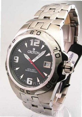 Croton Steel Swiss 10 Atm Date CA301149SSBK