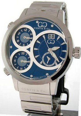 Curtis & Co. 2013 Big Time World Stainless Steel Blue Dial Swiss Made Numbered Limited Edition