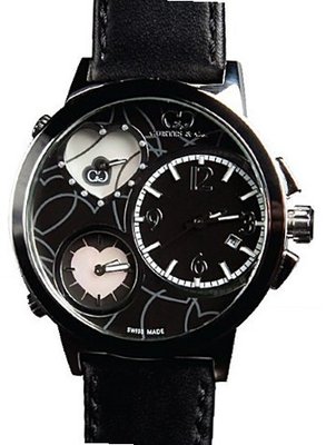 Curtis & Co. Ladies Big Time Love 50mm Black Dial Mother of Pearl w/Diamonds Limted Edition