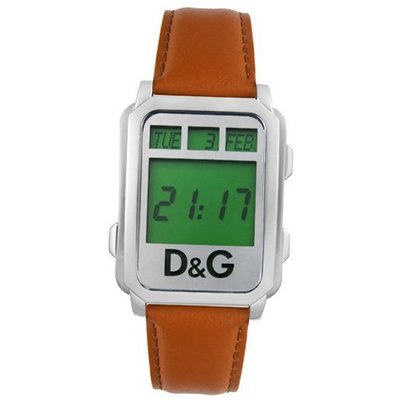 D&G Dolce & Gabbana DW0160 Sea Quest Collection Digital Brown Leather