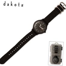 Dakota es Plastic Sport, Black Dial, Orange Nylon Strap 4055-6