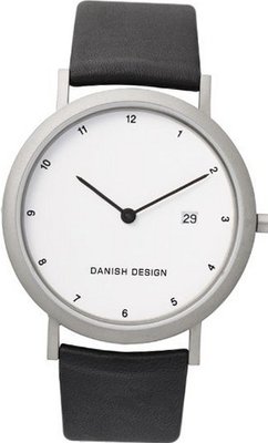 Danish Design IQ12Q881 Titanium Case White Dial Leather Band Wach