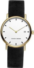 Danish Design IV11Q272 Titanium Gold Tone Case White Dial Leather Band Ladie's