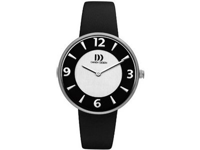 Danish Design Iv13q1017 Titanium Case Black Leather Band Black/silver Dial