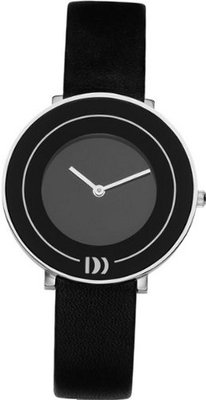 Danish Design IV13Q921 Two shades of Black Dial Black Leather Band