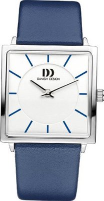 Danish Design IV22Q1058 Blue Leather Band Silver Stainless Steel