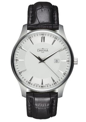 Davosa Classic Analogue 16246615 with White Dial and 40 mm Stainless Steel Case