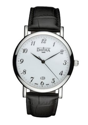 Davosa Pianos Analogue 16241126 with White Dial and 35 mm Stainless Steel Case