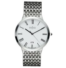 Davosa Superflat Analogue 16346022 with White Dial and 38 mm Stainless Steel Case