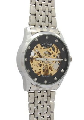 Daybird Mechanical Silver skeleton bone Dial With Hollow es