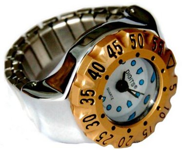 Stellar Diver Ring in Silver with Gold Bezel