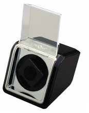 Diplomat Single Winder in Black with Clear Viewing Window