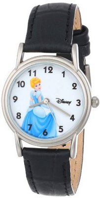 Disney D082S005 Cinderella Black Leather Strap