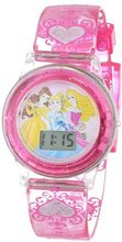 Disney Kids' PN1009 Princess Digital Dial Pink Jelly Strap