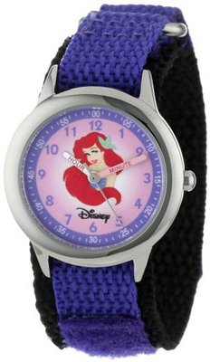 Disney Kids' W000051 Multi-Princess Stainless Steel Time Teacher