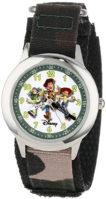 Disney Kids' W000065 Toy Story 3 "Buzz Lightyear, Woody & Jessie" Stainless Steel Time Teacher