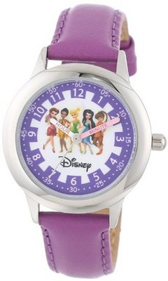 Disney Kids' W000079 Fairies Stainless Steel Time Teacher