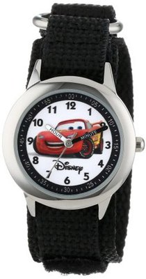 Disney Kids' W000093 Cars "Time Teacher" Stainless Steel and Nylon