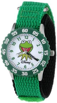 Disney Kids' W000159 Muppets "Kermit" Stainless Steel Time Teacher