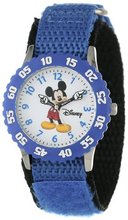 Disney Kids' W000228 Mickey Mouse Stainless Steel Time Teacher with Moving Hands