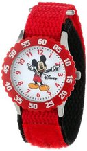 Disney Kids' W000229 Mickey Mouse Stainless Steel Time Teacher with Moving Hands