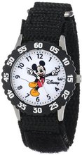 Disney Kids' W000233 Mickey Mouse Stainless Steel Time Teacher with Moving Hands