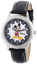Disney Kids' W000243 Mickey Mouse Stainless Steel Time Teacher with Moving Hands