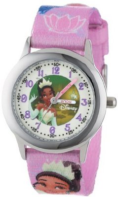 Disney Kids' W000860 Tiana Stainless Steel Time Teacher Printed Strap