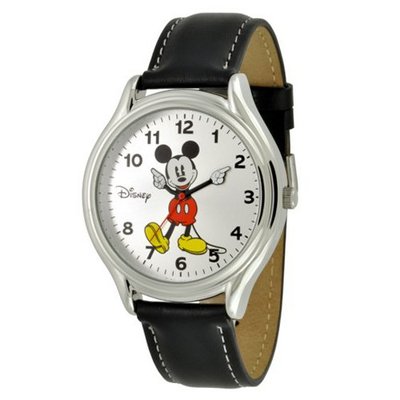 Disney MCK619 Mickey Mouse Black Strap Easy Read