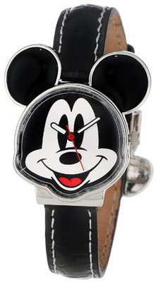 Disney Mickey Mouse MCK001B Black Leather Strap
