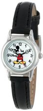 Disney Mickey Mouse MCK655 Moving Arms Black Strap Easy Read