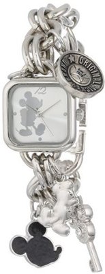 Disney MK2057 Mickey Mouse Silver Sunray Dial Charm Bracelet