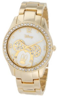 Disney MK2127 Mickey Mouse Rhinestone Accent Gold-Tone Bracelet